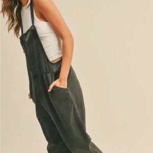 Black denim jumpsuit